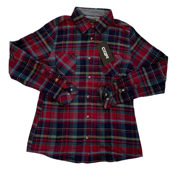 CQR New With Tags WOMEN'S 100% BRUSHED SOFT COTTON PLAID FLANNEL SHIRT - Picture 4 of 14